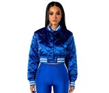 Solid Padded Baseball Jacket Top