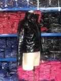 Black Patent PU Leather Paaded Jacket