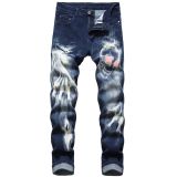Street Style Trendy 3D Print Mens Jeans