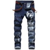 Street Style Trendy 3D Print Mens Jeans