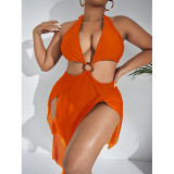 Multicolor Print Mesh Patchwork Sexy One-Piece Swimsuit