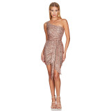 One Shoulder Sequin Bodycon Party Dress