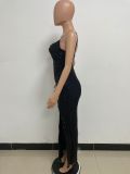Fashion Sequin V-Neck Cami Long Evening Dress