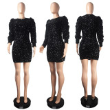 Party Sequin Bodycon Dress with Long Sleeve