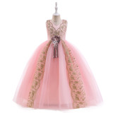 Girls Embroidered Dress Princess Dress Christmas Party Dress Kids Cosplay Dress