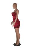 Sexy V-Neck Cami Ruched Bodycon Dress