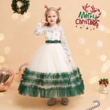 Kid's Princess Lace Long Dress Christmas Costumes