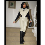Women's PU Leather Irregular 2PCS Pants Set