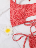 Floral Print Tie Sides Two Piece Swimwear