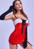 Christmas Sexy Ladies Dress with Gloves Lingerie Set
