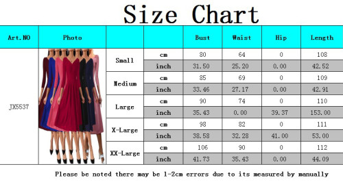 Sexy Office Lady Fashion Solid 3/4 Sleeve V-Neck A-Line Dress