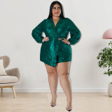 Sequin Chic Plus Size Rompers