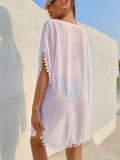 Women White Chiffon Bikini Cover-Ups Beach Dress