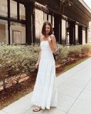 Sexy White Strapless Casual Maxi Holiday Dress
