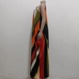Print Irregular Long Loose Cami Dress