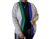 Women Color Block Long Sleeve Knitting Cardigan