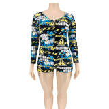 Print Sexy Bodycon Pajamas Rompers Nightwear Onesie