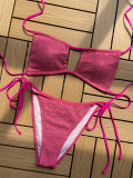 Sexy Shiny Tie Bikini Set