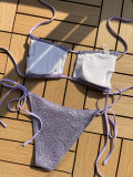 Sexy Shiny Tie Bikini Set