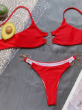 Red O-Ring Ladies Sexy Bikini Set