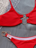 Red O-Ring Ladies Sexy Bikini Set