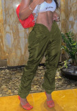 Solid Zippered Side Pockets Casual Pants