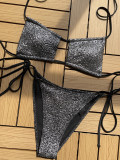 Sexy Shiny Tie Bikini Set