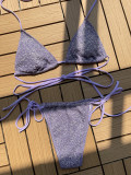 Shiny Wrap Around Tie Sides Bikini Set