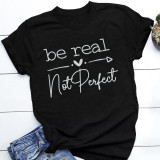 O-Neck Letter Print Short Sleeve Tee-Shirt