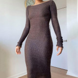 Sexy Long Sleeve Slim Maxi Sweater Dress