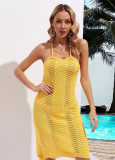 Summer Beach Dress Sexy Backless Knitting Bikini Cover Up