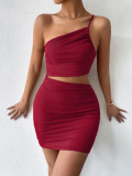 Sexy Cut Out One Shoulder Ruched Bodycon Dress