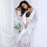 Sexy Lace Splicing Long Robe Nightgown