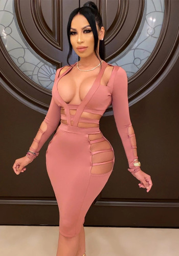 Sexy Hollow Out Bodycon Sexy Dress