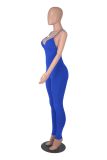 Solid Ribbed Cami Sports Tight Yoga Jumpsuit