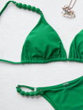 Sexy Green Triangle Thong Bikini Set