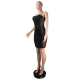 Sexy Nightclub See-Through Cami Sequin Bodycon Dress