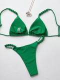 Sexy Green Triangle Thong Bikini Set