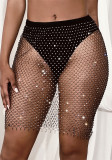 Rhinestone Fishnet Sexy Hollow Ouf Beach Skirt Bikini Cover Ups