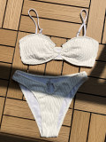 White Sexy U-Ring High Leg Bikini Set