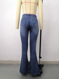 Womens High Waist Flare Jeans Denim Pants