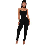 Summer Ribbed Cami Tight Fit Sports Romper