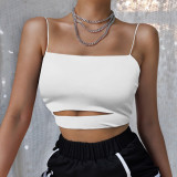 Summer Cut Out Solid Camisole Crop Top
