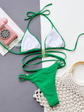 Sexy Green Bikini Beaded Two Piece Swimwear