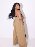 Sexy Strapless Multiway Wide Leg Jumpsuit With Belt