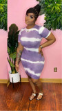 Tie Dye Plus Size Bodycon Dress