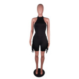 Fashion 2PCS Set Halter Bodysuit Top and Tassel Shorts