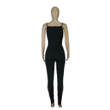 Sexy Straps Hollow Out Tight Jumpsuit