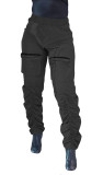 Stylish Zipper Pocket Ruched Casual Cargo Pants