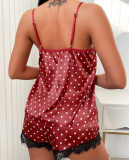 Sexy Polka Dot Camisole Top Shorts Pajamas Two Pieces